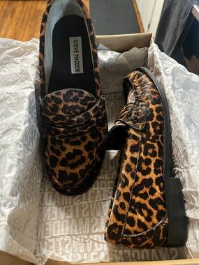 Steve Madden Kingston Leopard Loafers Brown